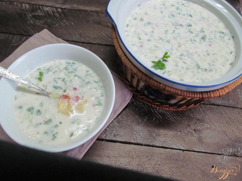 Фото приготовление рецепта: Холодный суп сборный шаг №7