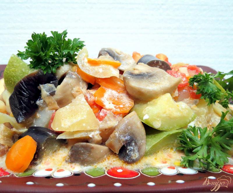 Фото приготовление рецепта: Рагу овощное с грибами шаг №14