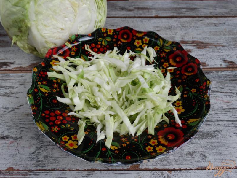 Фото приготовление рецепта: Салат с молодой капустой и сливами шаг №1