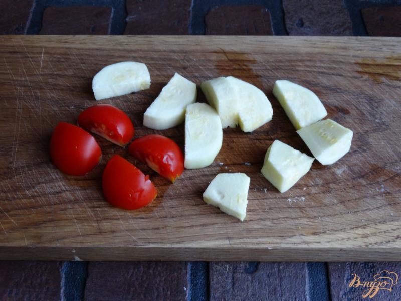 Фото приготовление рецепта: Куриные шашлычки с овощами на пару шаг №3