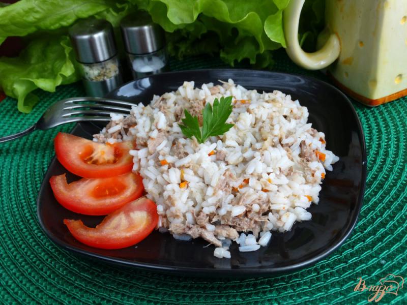 Фото приготовление рецепта: Рис с индейкой и овощами шаг №9