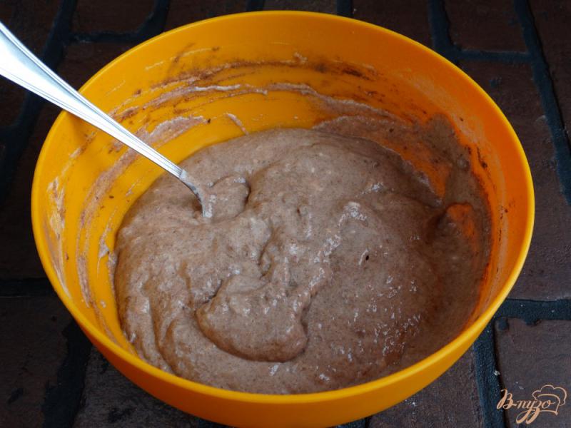 Фото приготовление рецепта: Шоколадные оладьи на йогурте шаг №7