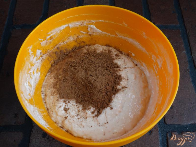 Фото приготовление рецепта: Шоколадные оладьи на йогурте шаг №6