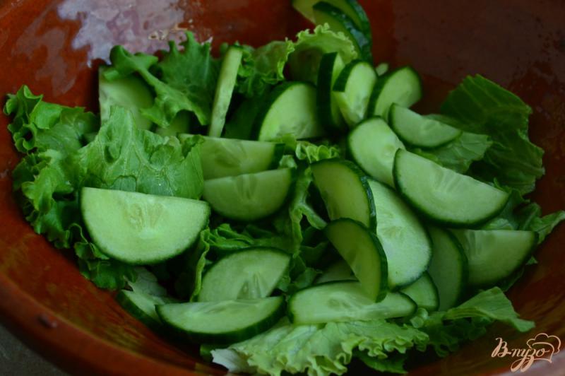 Фото приготовление рецепта: Овощной салат с хлебом шаг №1