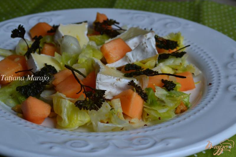 Фото приготовление рецепта: Салат с дыней и сыром шаг №6