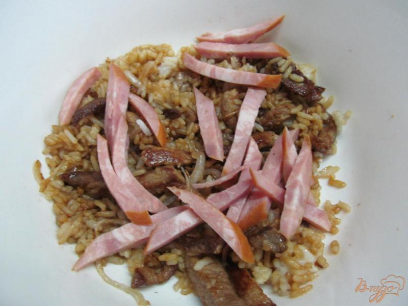 Фото приготовление рецепта: Рис с мясом в японском стиле шаг №10