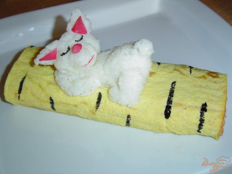 Фото приготовление рецепта: Японский завтрак - омлет с рисом шаг №10