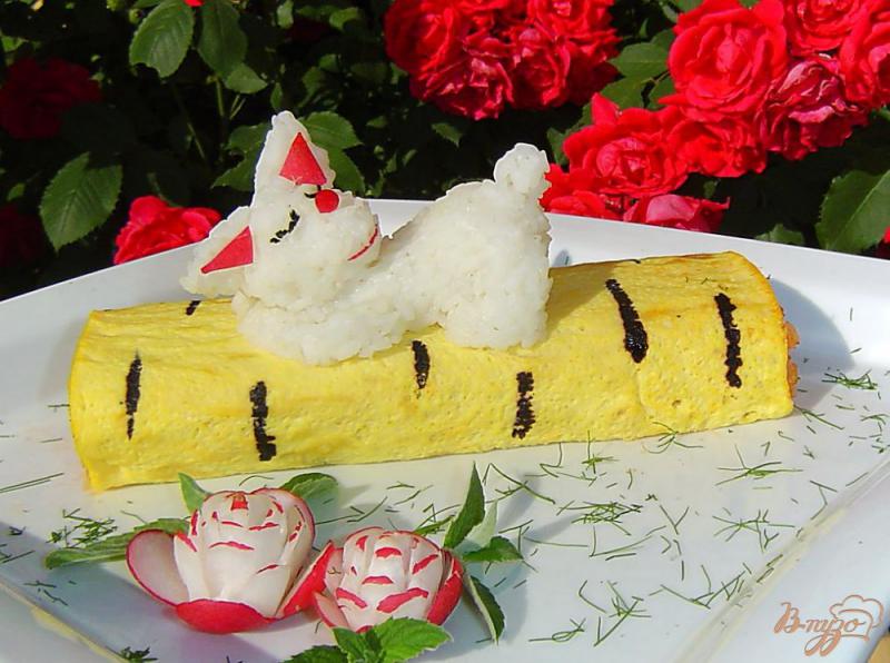 Фото приготовление рецепта: Японский завтрак - омлет с рисом шаг №12