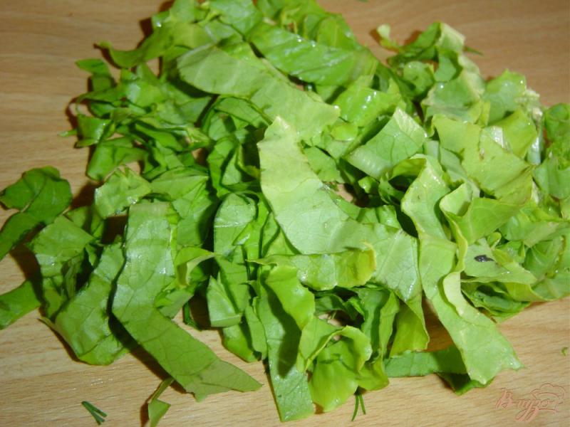 Фото приготовление рецепта: Салат из редиса и салатных листьев шаг №2