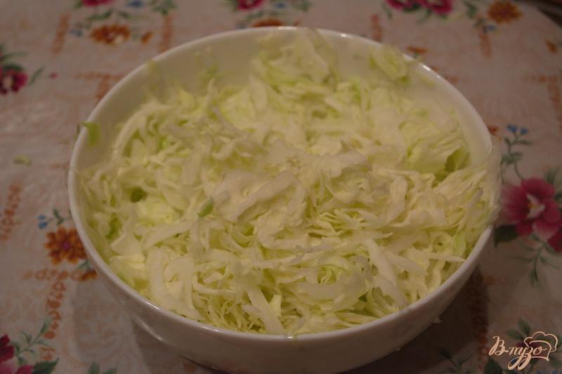 Фото приготовление рецепта: Домашний дрожжевой пирог с капустой, луком-пореем и сосисками шаг №2