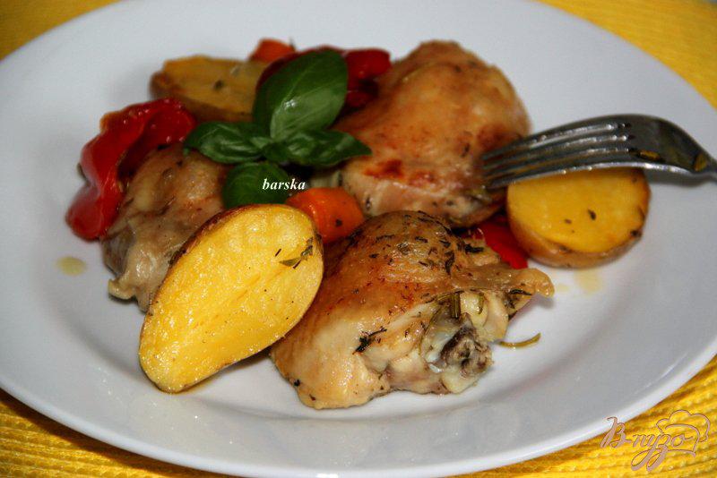 Фото приготовление рецепта: Куриные окорочка, приготовленные  по-европейски шаг №7