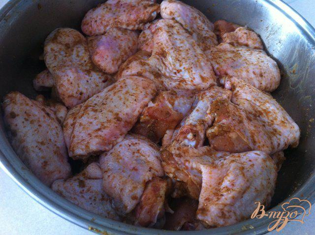 Фото приготовление рецепта: Куриные крылья гриль в маринаде из сванской соли шаг №5