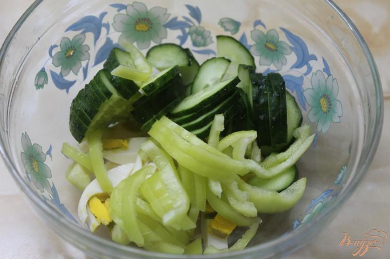 Фото приготовление рецепта: Салат с отварной курицей и овощами шаг №4