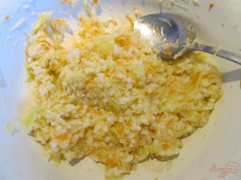 Фото приготовление рецепта: Запеканка из кабачков с рисом (детское меню) шаг №4