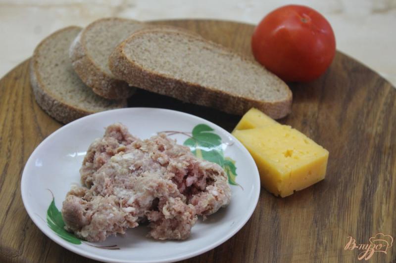 Фото приготовление рецепта: Гренки с свиным фаршем и помидором под сыром шаг №1