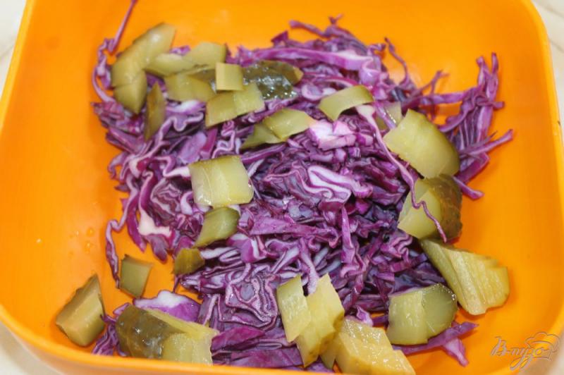 Фото приготовление рецепта: Салат по - деревенски из краснокочанной капусты шаг №3