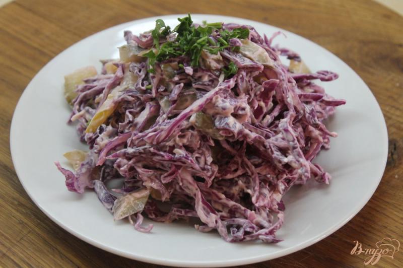 Фото приготовление рецепта: Салат по - деревенски из краснокочанной капусты шаг №5