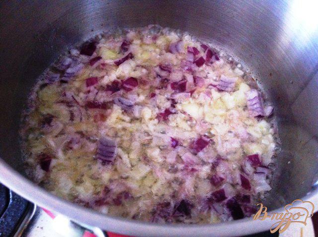 Фото приготовление рецепта: Овощной суп-пюре с куриными колбасками шаг №4