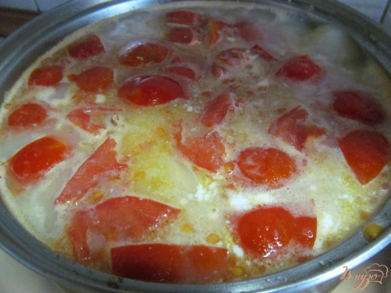Фото приготовление рецепта: Суп на бульоне из баранины с помидором и пшеном шаг №7