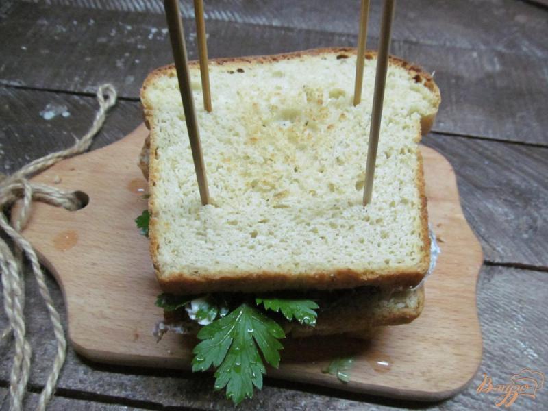 Фото приготовление рецепта: Клаб сэндвич с говядиной и баклажаном шаг №8