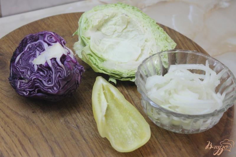 Фото приготовление рецепта: Салат капустный с маринованным луком шаг №1