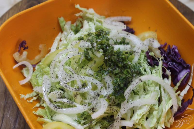 Фото приготовление рецепта: Салат капустный с маринованным луком шаг №5