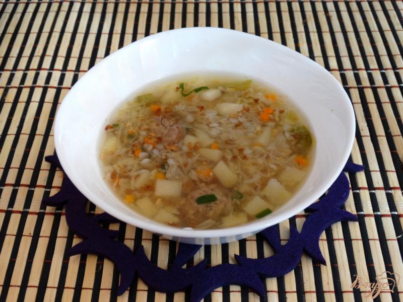 Фото приготовление рецепта: Гречневый суп с молодой капустой шаг №11