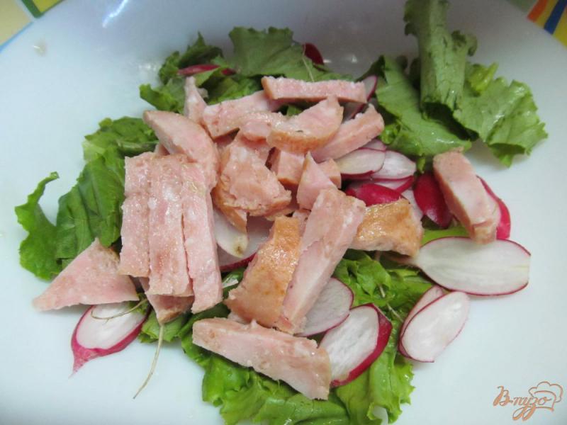 Фото приготовление рецепта: Овощной салат с ветчиной шаг №4