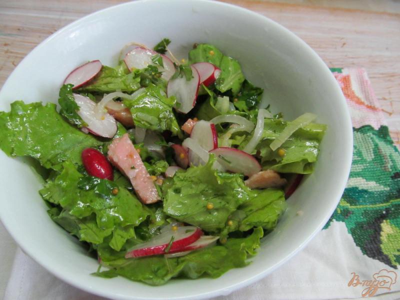 Фото приготовление рецепта: Овощной салат с ветчиной шаг №7