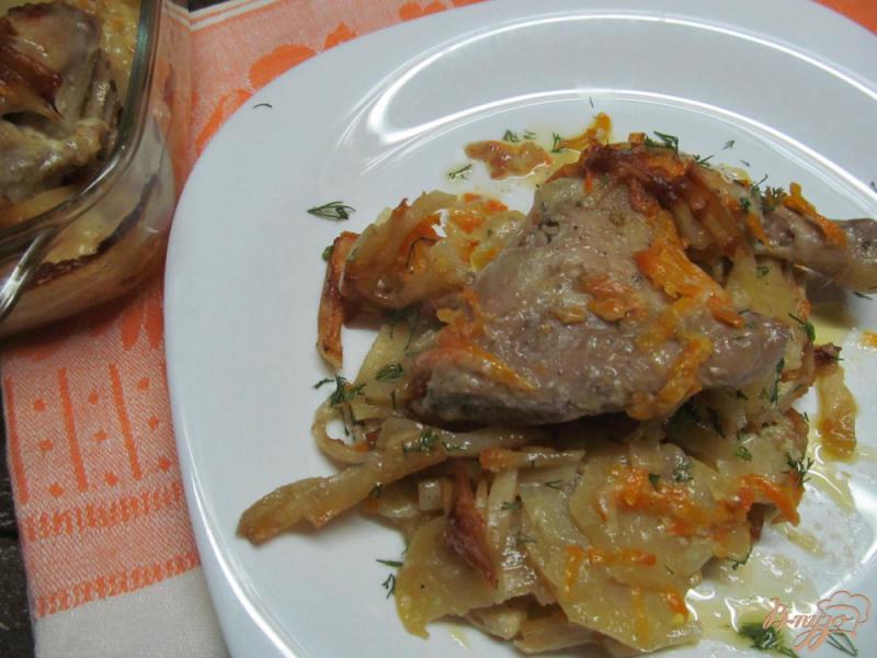 Фото приготовление рецепта: Запеканка с цыпленком и картофелем шаг №11
