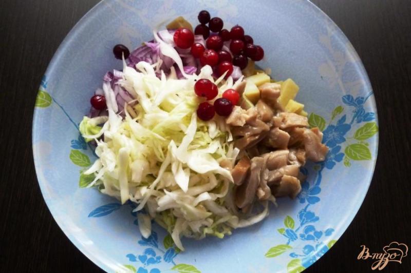 Фото приготовление рецепта: Салат с солеными груздями и капустой шаг №2