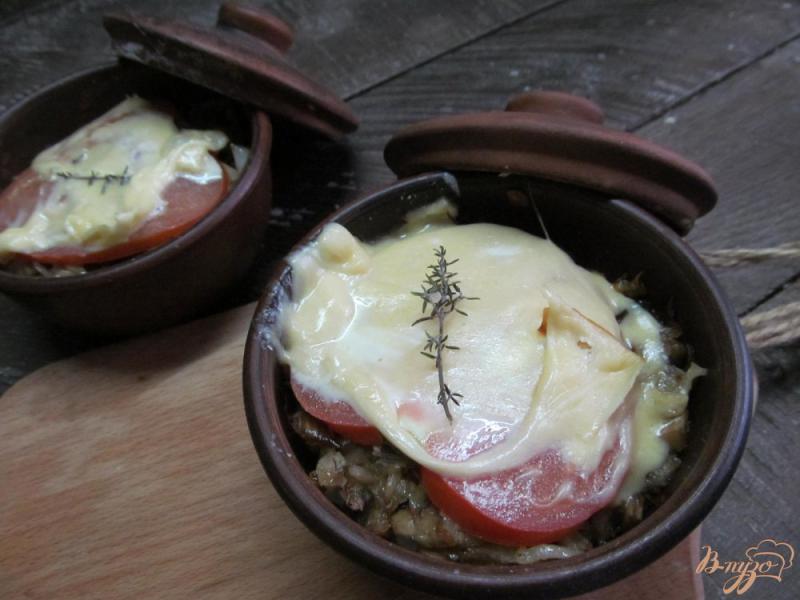 Фото приготовление рецепта: Запеченная капуста с рисом и грибами шаг №7