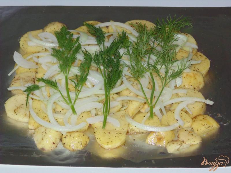 Фото приготовление рецепта: Нототения на картофельной подушке шаг №5