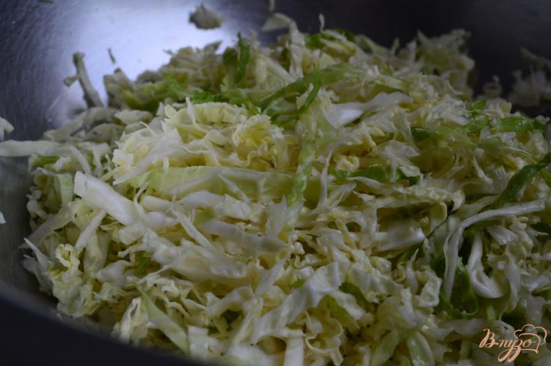Фото приготовление рецепта: Салат из савойской капусты с ветчиной шаг №2