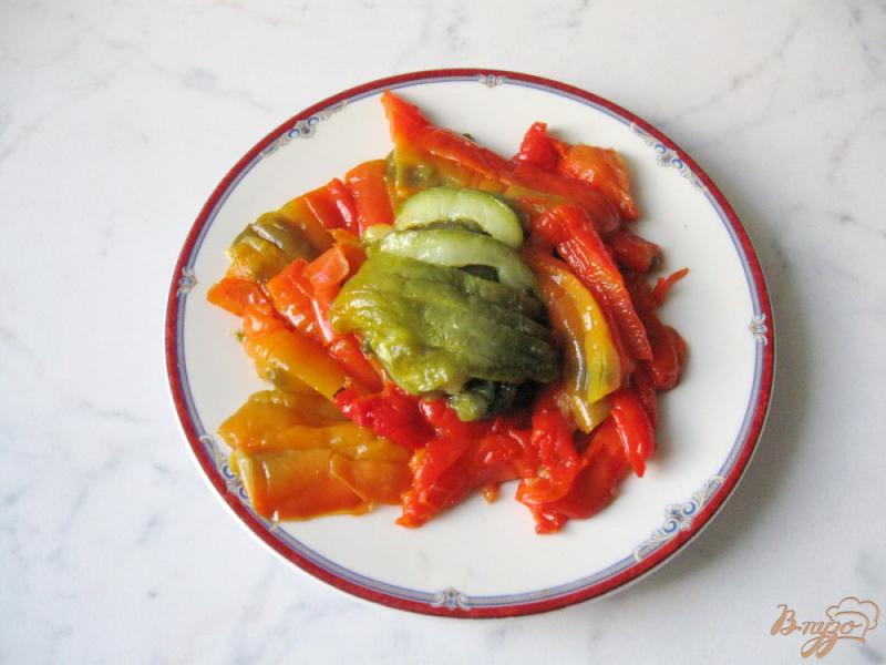Фото приготовление рецепта: Салат из болгарского перца с соевым соусом шаг №9