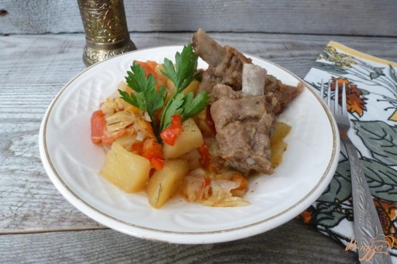 Фото приготовление рецепта: Овощное рагу со свиными ребрами шаг №6