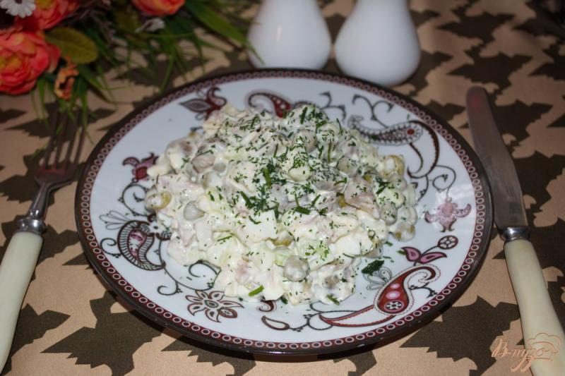 Фото приготовление рецепта: Салат с индейкой и грибами шаг №6