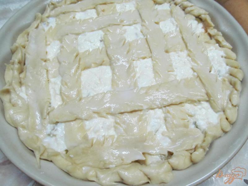 Фото приготовление рецепта: Пирог с яблоками и творогом шаг №11