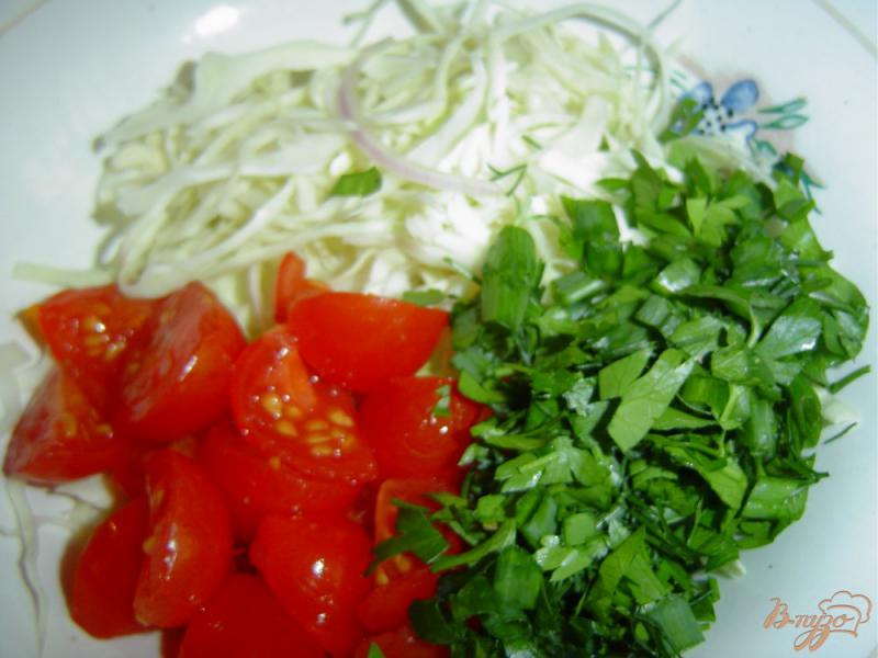 Фото приготовление рецепта: Капустный салат с помидорами шаг №3