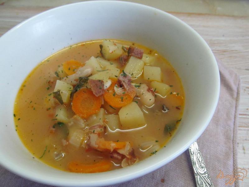 Фото приготовление рецепта: Суп с томатами и фасолью шаг №10