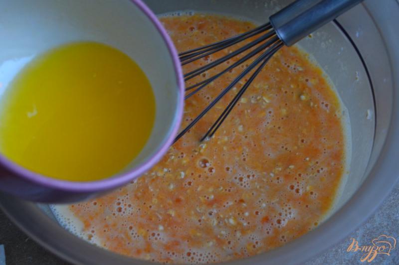 Фото приготовление рецепта: Блины морковные с овсом шаг №4
