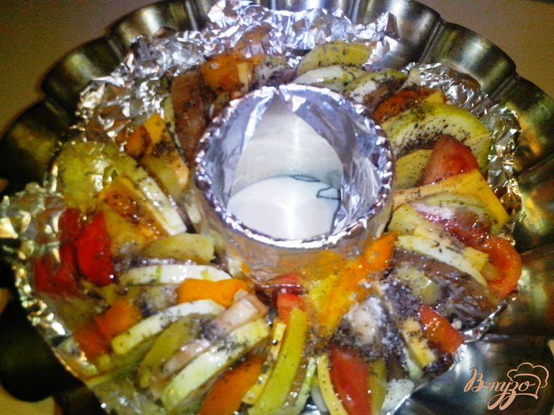 Фото приготовление рецепта: «Веночек» из овощей шаг №4