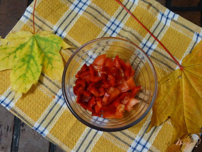Фото приготовление рецепта: Салат с копченой колбасой и овощами шаг №2