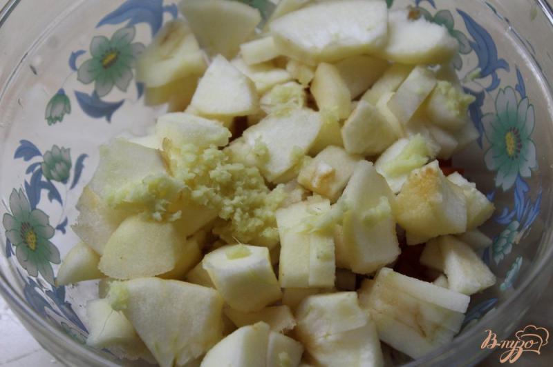 Фото приготовление рецепта: Соус с яблока, перца и имбиря шаг №4