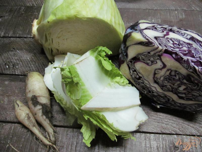 Фото приготовление рецепта: Капустный салат с редькой шаг №1