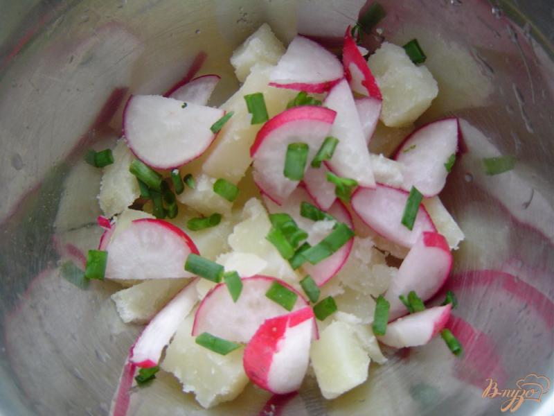 Фото приготовление рецепта: Салат из картофеля и редиса шаг №3