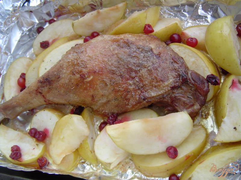 Фото приготовление рецепта: Утиная ножка, запеченная с яблоками и клюквой шаг №5