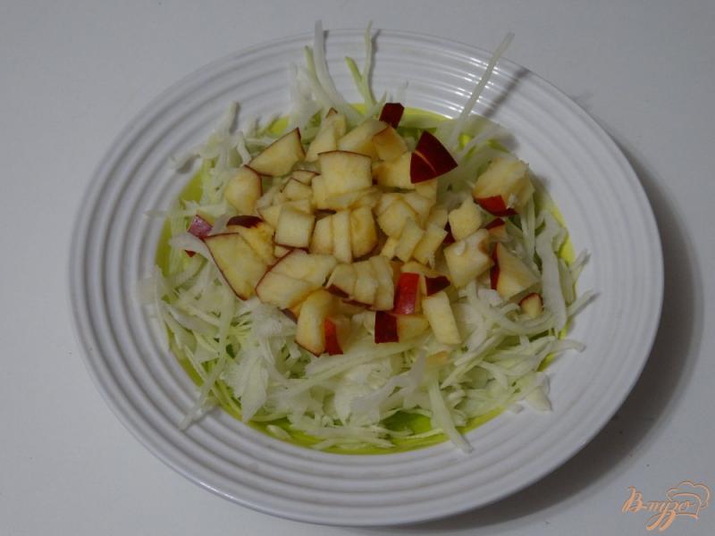 Фото приготовление рецепта: Капустный салат с яблоком и клюквой шаг №2
