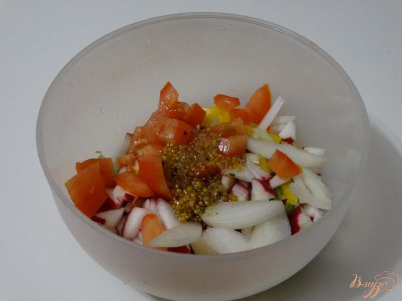 Фото приготовление рецепта: Овощной салат с горчичной заправкой шаг №6