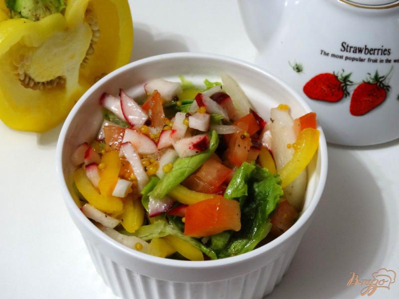 Фото приготовление рецепта: Овощной салат с горчичной заправкой шаг №8